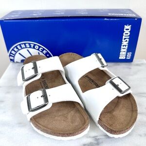 Birkenstock Arizona Kids BS, White Sandal Kids Size 2, Narrow Fit, Brand New